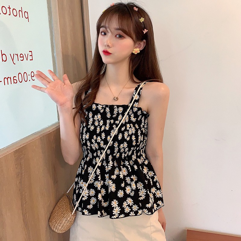 Women Fashion Causal Daisy Cami Tops Summer Vest Sleeveless Camisole