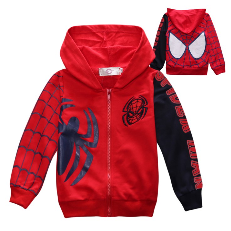 Áo khoác mô phỏng nhân vật người nhện thời trang cho bé trai