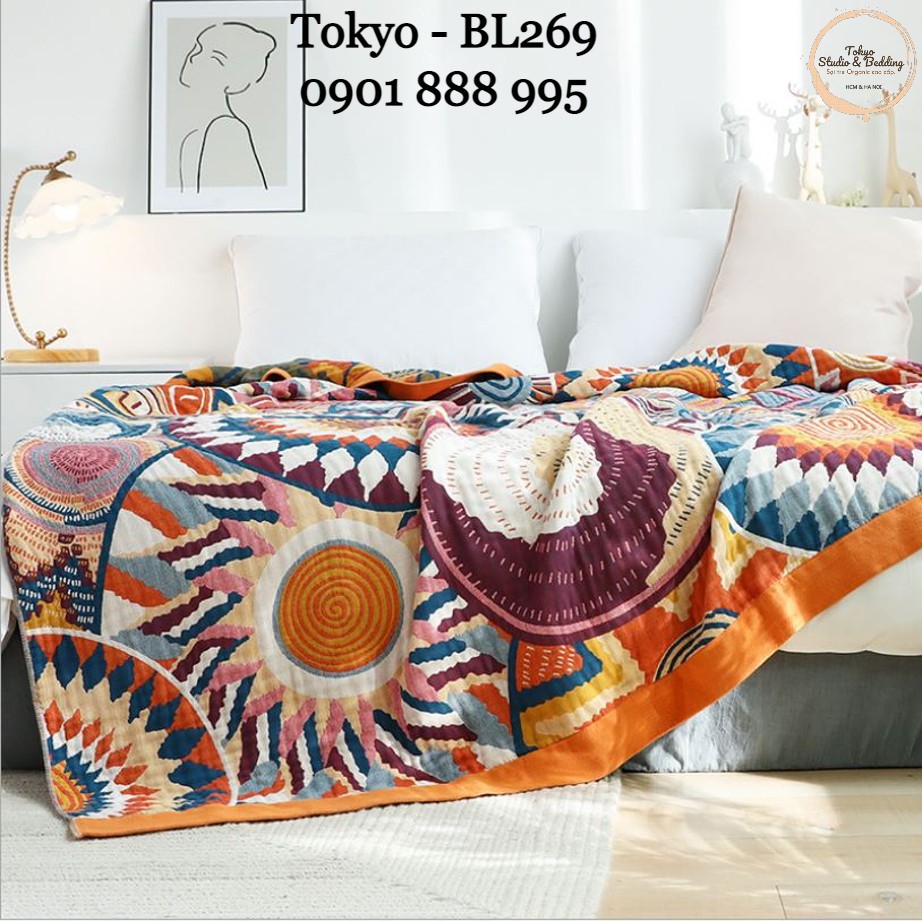 HOT🔴S43_Chăn Xô Thu Cotton Sợi tre Organic_Dòng Cao cấp siêu kháng khuẩn