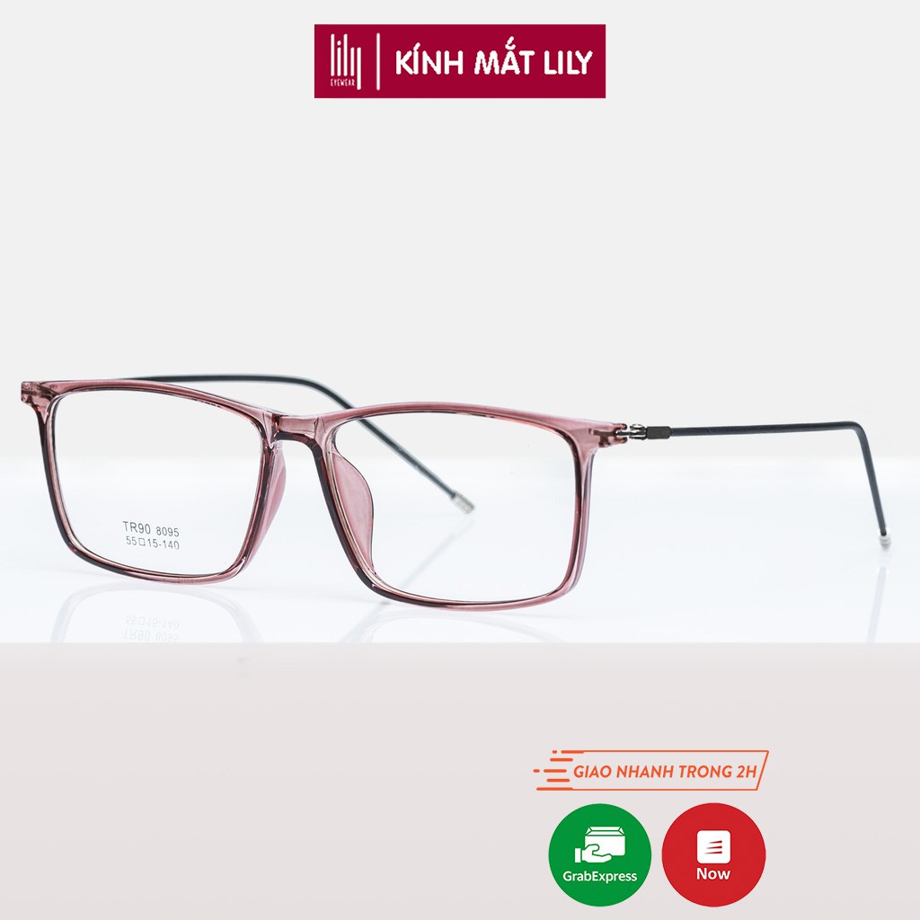 Gọng kính mảnh nam nữ Lilyeyewear nhựa mắt vuông nhiều màu 8095