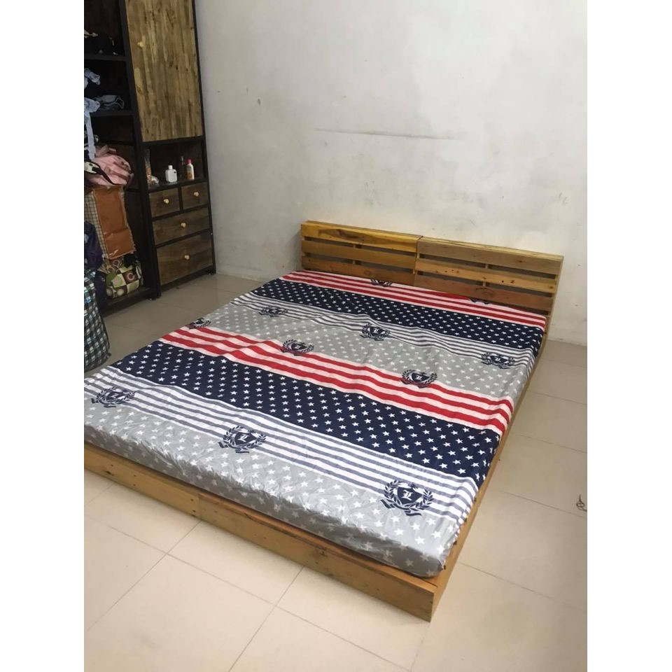 [Ảnh thật] Giường Pallet  kích thước 50x70x11cm - Giường gỗ - Giường xếp - Giường Hộp Pallet đã sơn chống mốcDulcie.97