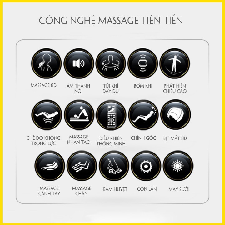 [CÓ VIDEO] Ghế Massage toàn thân cao cấp công nghệ Nhật Bản (Massage 8D, Bấm huyệt, Âm nhạc thư giãn)