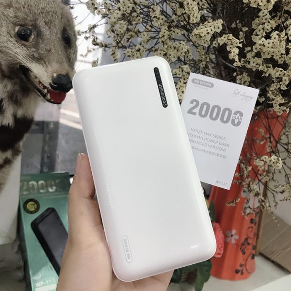 Pin sạc dự phòng WK 20.000mAh WP-117, 2 đầu ra 2 đầu vào tiện lợi - BH 12 tháng