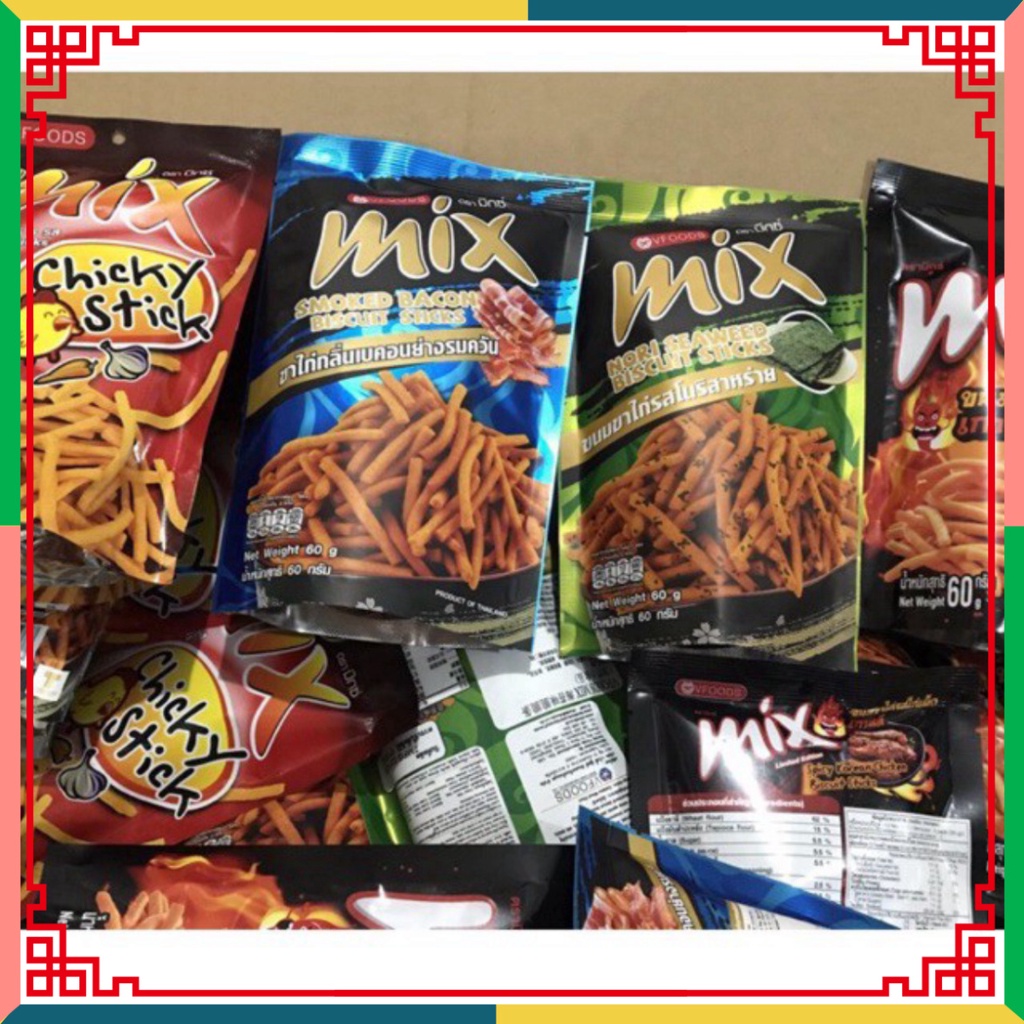 (HOT LIKE) Túi Bim Tăm Mix Vfoods Hot Chili 60g