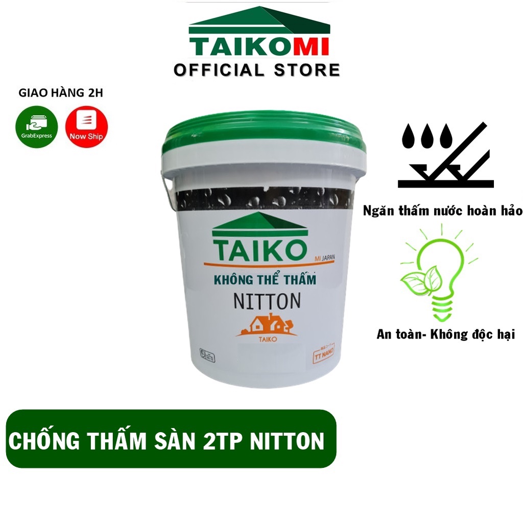 Keo Chống Thấm 2 Thành Phần Nitton Taikomi 5L - Ngăn thấm nước cho bề mặt bê tông, xi măng cát. Phân Phối Chính Hãng