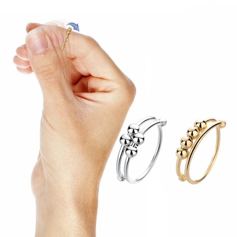 (MớI) Nhẫn HợP Kim ĐíNh HạT, GiảM Stress