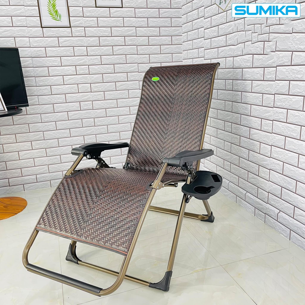 Ghế xếp ghế bố thư giãn SUMIKA 636 - lưới mây nhân tạo, tải trọng 300kg (bảo hành 1 năm) ghế văn phòng