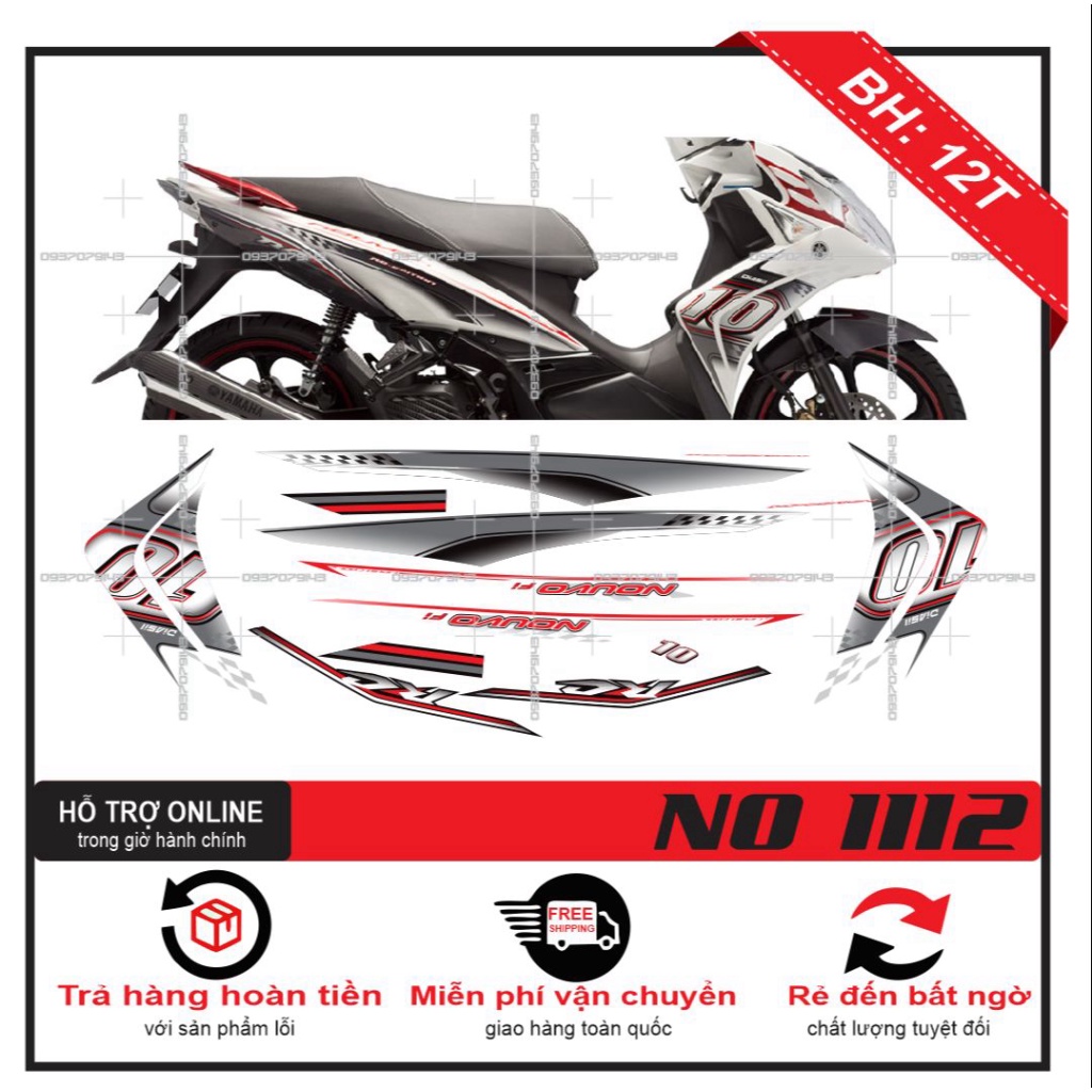 TEM XE NOUVO 4 LX SỐ 10 DÁN XE TRẮNG -- SHIN DECAL 2