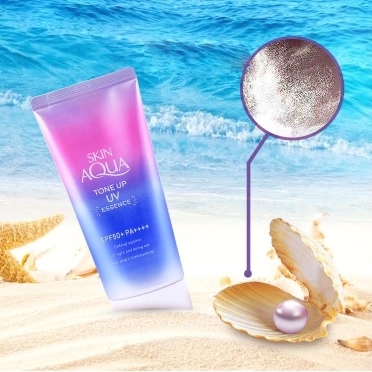 Kem chống nắng Skin Aqua Tone up UV Essence 80gr màu tím hồng [Chính Hãng] kem chống nắng kiềm dầu dành cho da dàu da mụ | BigBuy360 - bigbuy360.vn