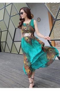 Đầm maxi hoạ tiết