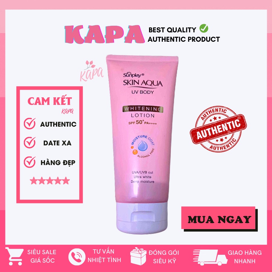 Kem chống nắng dưỡng thể trắng mịn Sunplay Skin Aqua UV Body Whitening Lotion (SPF50+,PA++++) [Mới] .