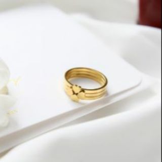 SET 3 NHẪN TITAN CỎ 4 LÁ CAO CẤP Có sẵn