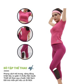 Bộ Đồ Tập Gym - Yoga - Aerobic Quần Lửng Áo Ngắn Tay Không Mút Ngực Siêu Co Dãn Thấm Hút Mồ Hôi MS21