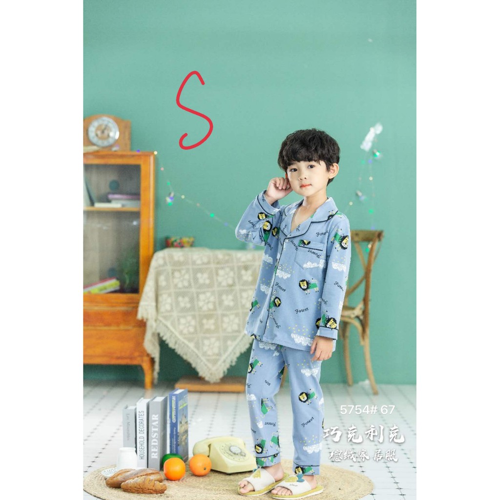 Bộ Pijama dài tay in hình bé trai 2-7 tuổi