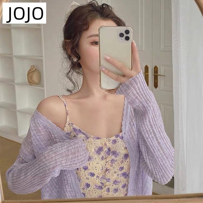 Áo Khoác Cardigan Dệt Kim Tay Dài Cổ Chữ V Chống Nắng Thời Trang Mùa Hè Cho Nữ