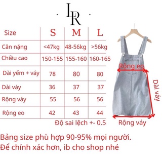 Yếm váy jean rộng 2 dây cao cấp, váy jean túi ngực phong cách Hàn Quốc nhẹ nhàng, cá tính - Lari jean .