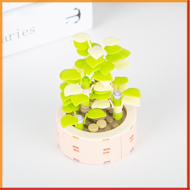 Mô Hình Lắp Ráp Lego Hình Chậu Hoa Mini Trang Trí Bàn Làm Việc