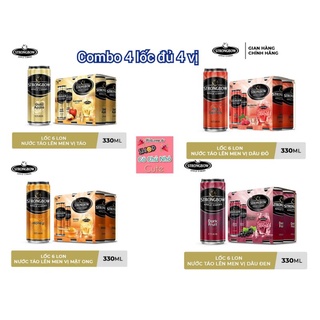 Bộ 4 lốc Strongbow đủ 4 vị Dâu , Táo , Mật Ong , Dâu Đen 330ml (1 lốc 6 lon)