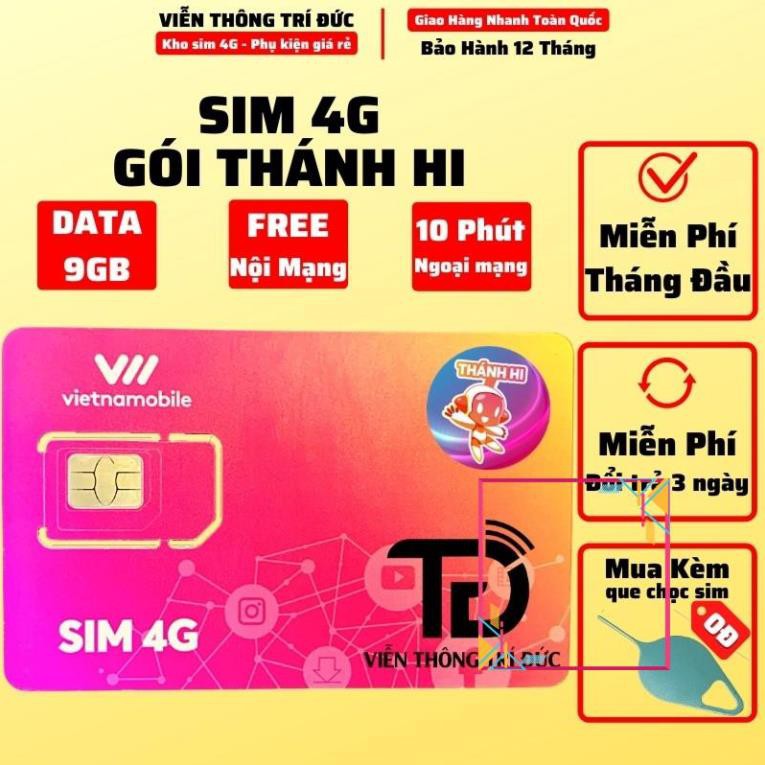 Thánh Sim 4G Vietnamobile Siêu Thánh Up & Trọn Đời Có 6Gb/Ngày - Gọi Miễn Phí - Không Giới Hạn Dung Lượng-Giá Siêu Rẻ