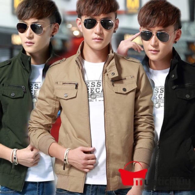 Áo Khoác Kaki Cao Cấp Phối Kiểu Túi Hộp