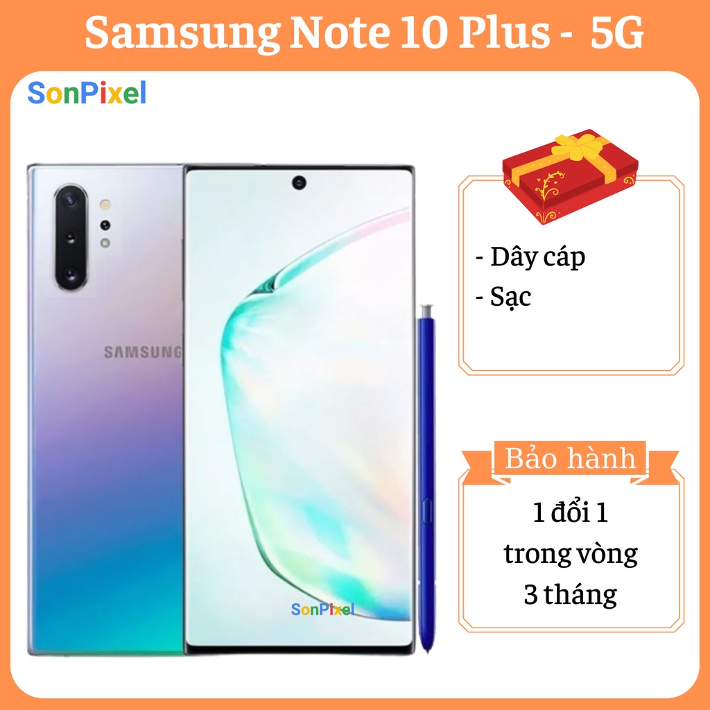 Điện thoại Samsung Note 10 Plus 5G, Điện thoại Chip Exynos 9825, Ram 12GB, Bộ nhớ 256GB, Màn hình 2K+, Sơn Pixel