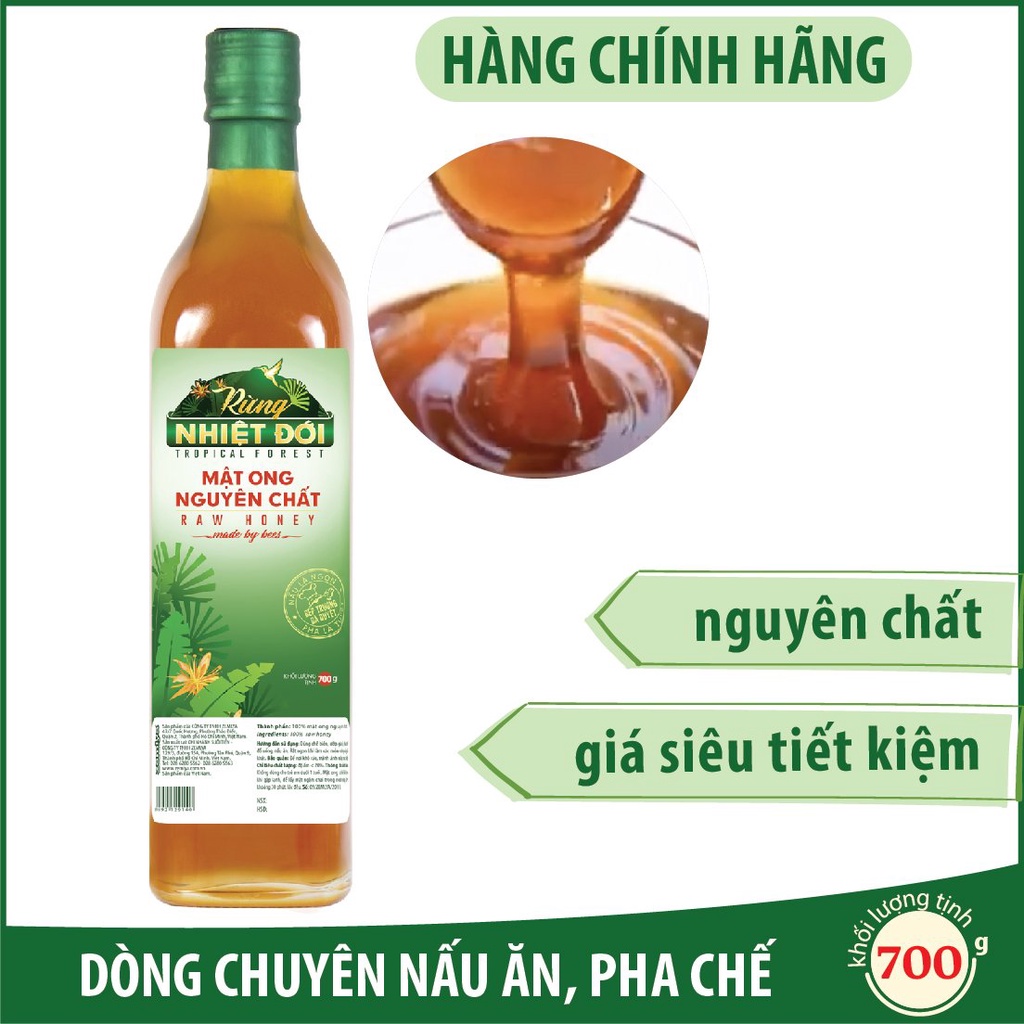 Mật ong nguyên chất Rừng Nhiệt Đới 700g - Mật ong rừng nguyên chất