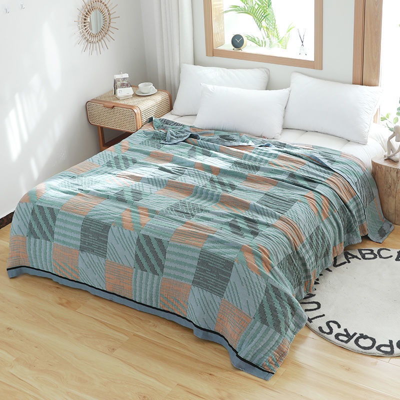 Bamboo fiber European towel quilt summer cool quilt thin air conditioning quilt gauze single double pure cotton adult blanket summer