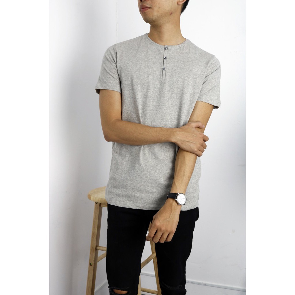 HÀNG CHẤT GIÁ CHUẨN - Áo Thun Henley ASO.S SLimFit làm bao KH mê mẫn vè chất thun |