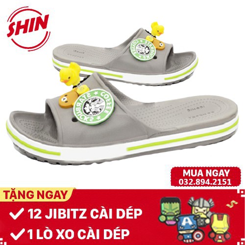 dép lê crossFREESHIPdép lê cross dạng baya họa tiết xám viền xanh SHINGB61 tặng thêm 12 sticker cross