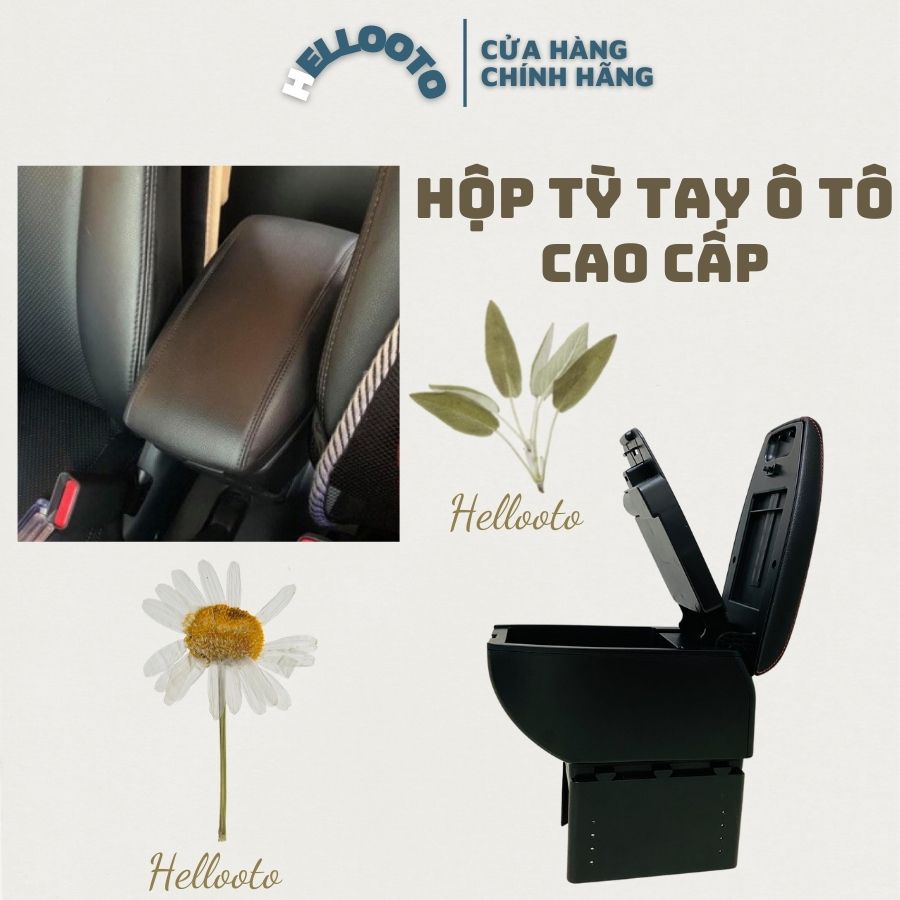 Hộp tỳ tay cao cấp xe I10, Fadil, Morning...Màu Đen, có cổng sạc USB cao cấp