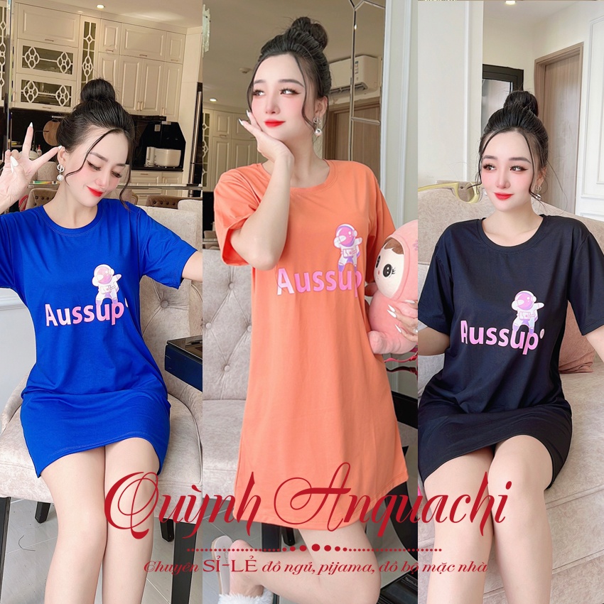 Đầm Suông Nữ Ngắn Anquachi Váy Thun Trung Niên Đi Biển Cotton Mặc Nhà Thoải Mái Rộng Chữ A S088