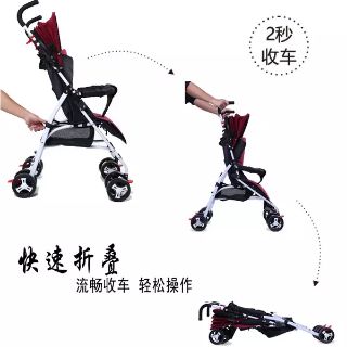 Xe đẩy 1 chiều 3 tư thế siêu gấp gọn khung thép sơn tĩnh điện Xe đẩy gấp gọn cho be sơ sinh cao cấp cỡ lớn