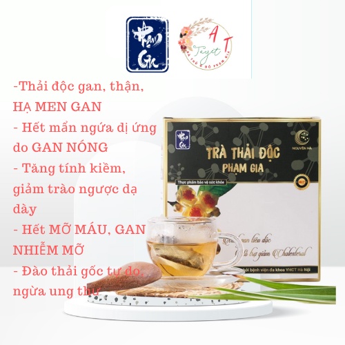 Trà thải độc PHẠM GIA (mẫu mới nhất t3/2022)Thải độc gan, thận, hạ men gan - Hết mẩn ngứa dị ứng do GAN NÓNG