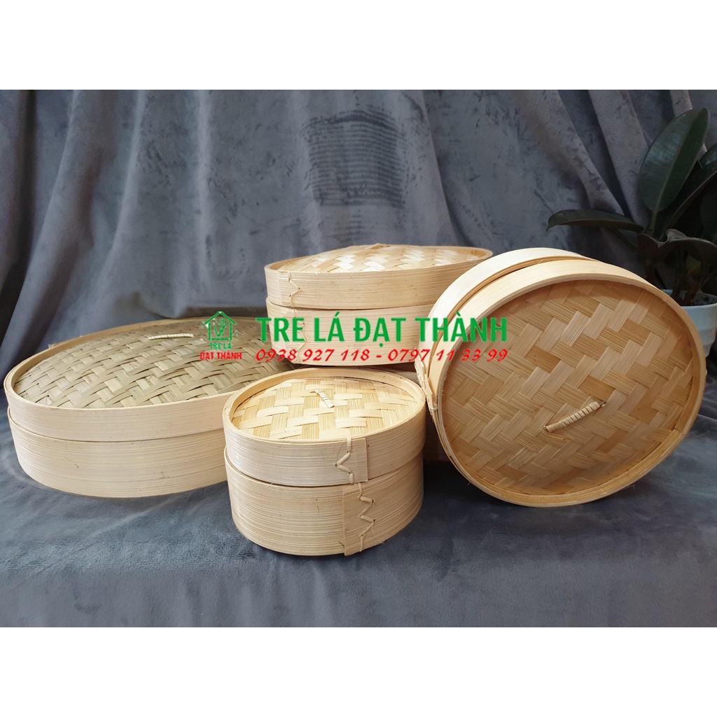 Lồng hấp, xửng hấp tre 1 tầng , 2 tầng SIZE NHỎ- Hấp bánh, thịt cá, rau củ, chất liệu tre an toàn cho sức khỏe