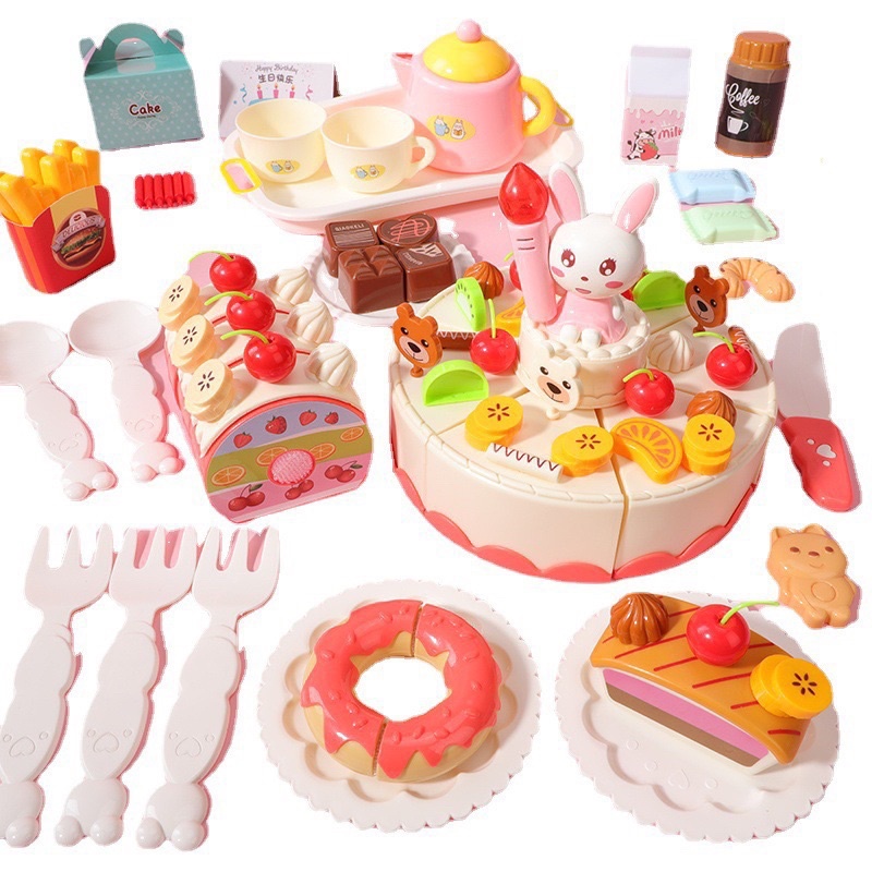 Bộ đồ chơi cắt bánh sinh nhật cho bé - 85 chi tiết có đèn và nhạc vui nhộn