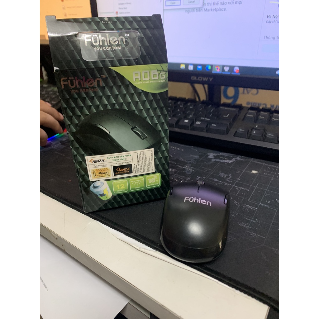Chuột không dây fuhlen A06G màu đen  - bảo hành 2 năm đổi mới