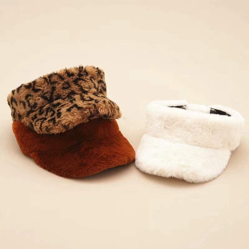 Fashionable autumn and winter fashion leopard top fur hat for women