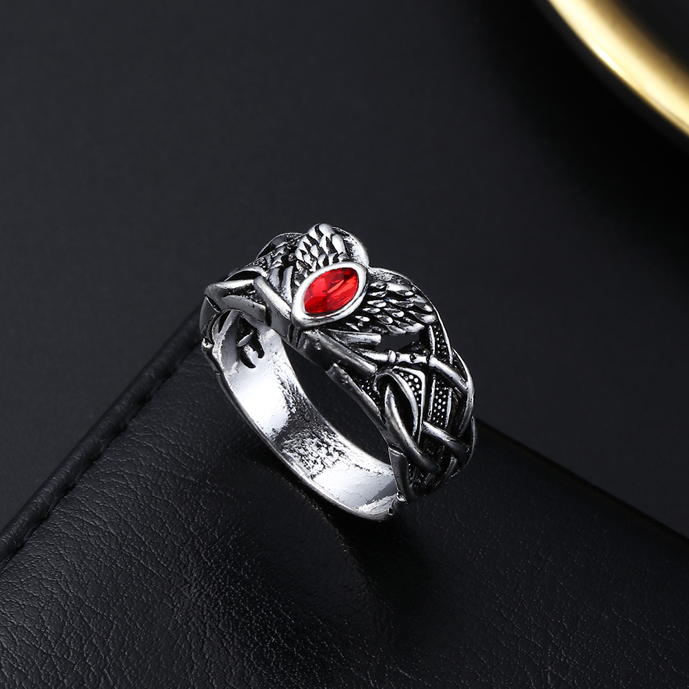 Nhẫn Thép Không Gỉ Hình Cánh Thiên Thần Phong Cách Punk Hiphop Thời Trang Cho Nam