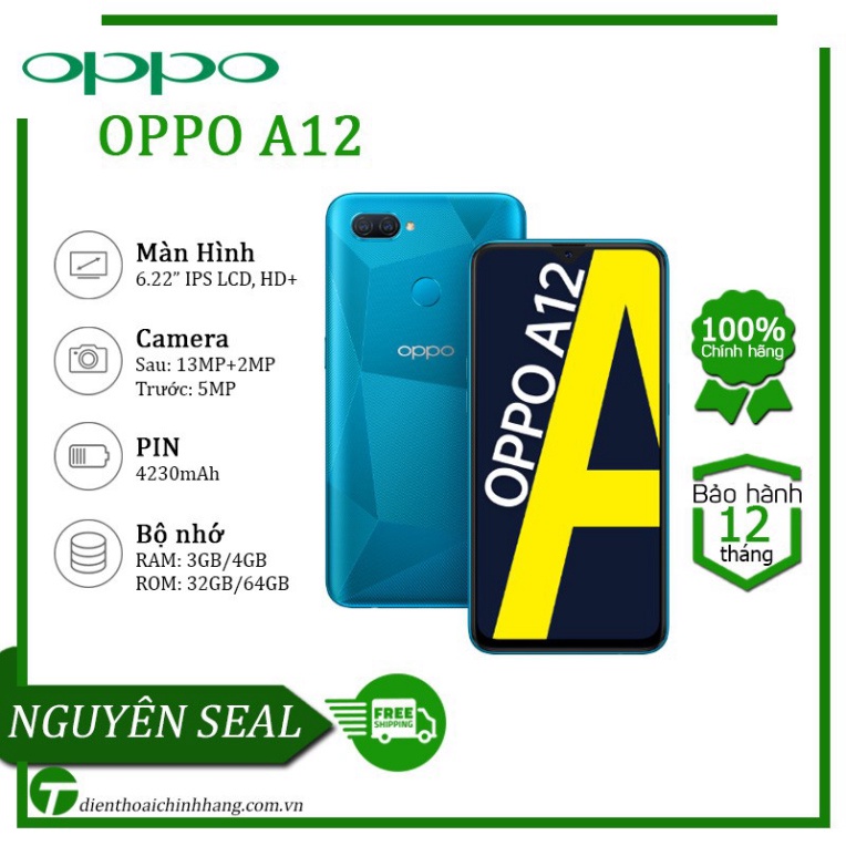 Điện thoại OPPO A12 (3GB/32GB) Nguyên Seal Chính Hãng (cực rẻ)