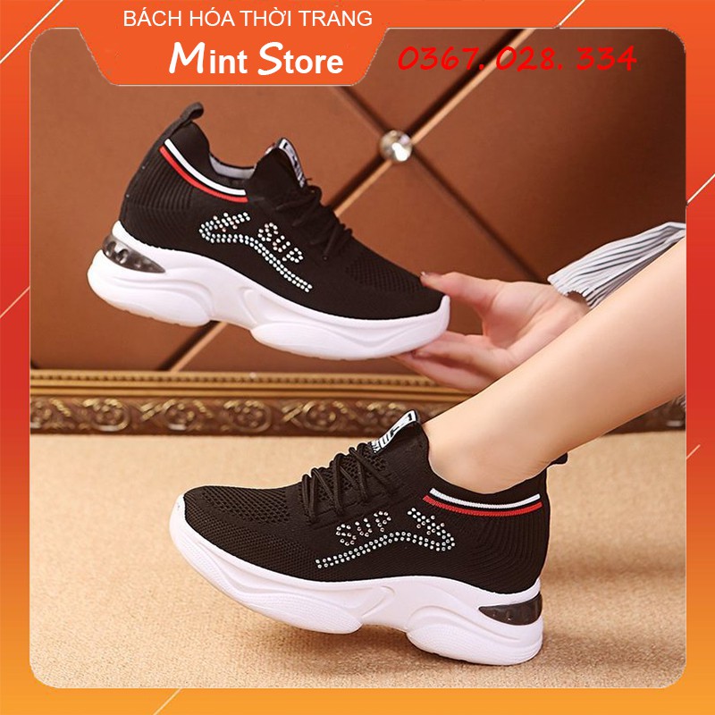 ĐẲNG CẤP TT GIÀY THỂ THAO NỮ - GIÀY ĐỘN ĐẾ NỮ 5 PHÂN SUP TĂNG CHIỀU CAO CỔ CHUN VIỀN SIÊU ĐẸP &