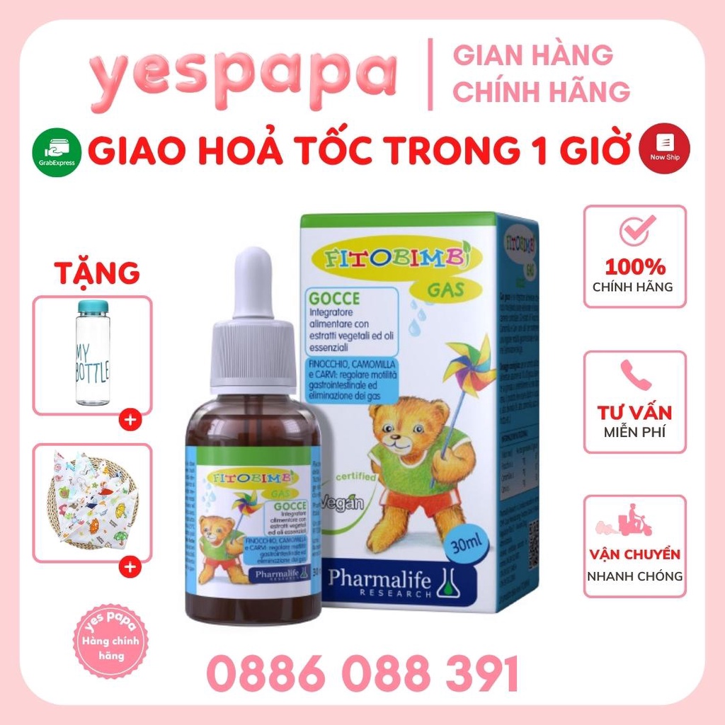 Pharmalife Siro Fitobimbi Gas Hỗ trợ giảm đầy hơi nôn trớ  khó tiêu ở trẻ 30ml