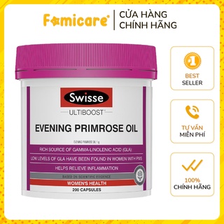 Tinh dầu hoa anh thảo Swisse Evening Primrose Oil Úc 200 viên giúp điều hòa kinh nguyệt