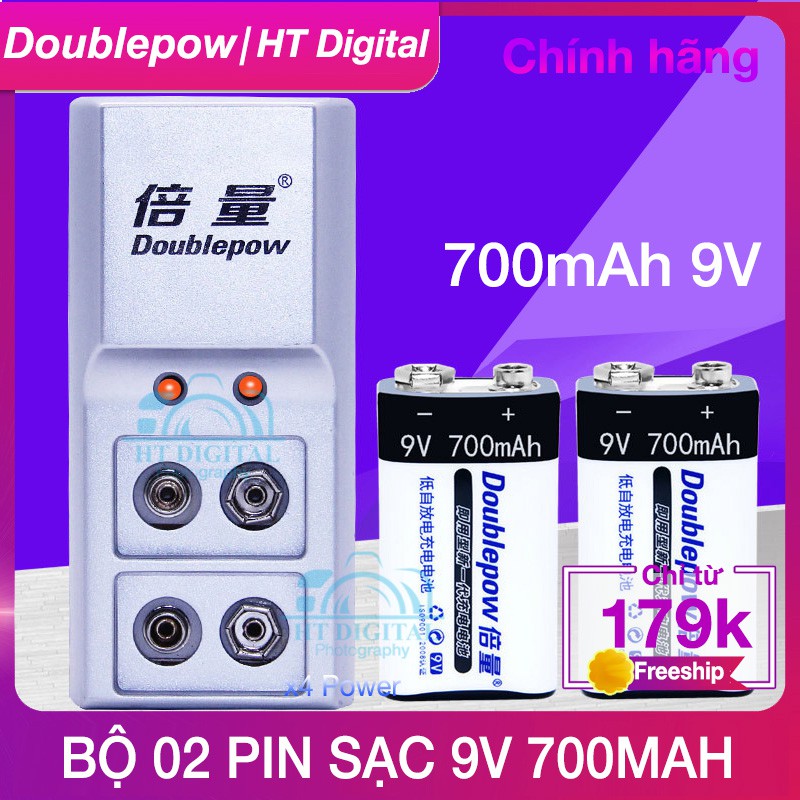 Pin Sạc 9V 700mAh Doublepow Dung Lượng Cao Cho Micro Karaoke