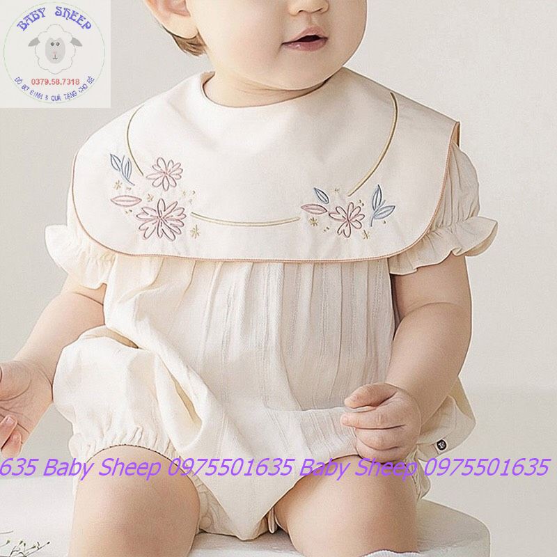 Đầm vintage cổ yếm hoa cho bé đi chơi Đà Lạt đi biển siêu xinh phong cách Hàn quốc