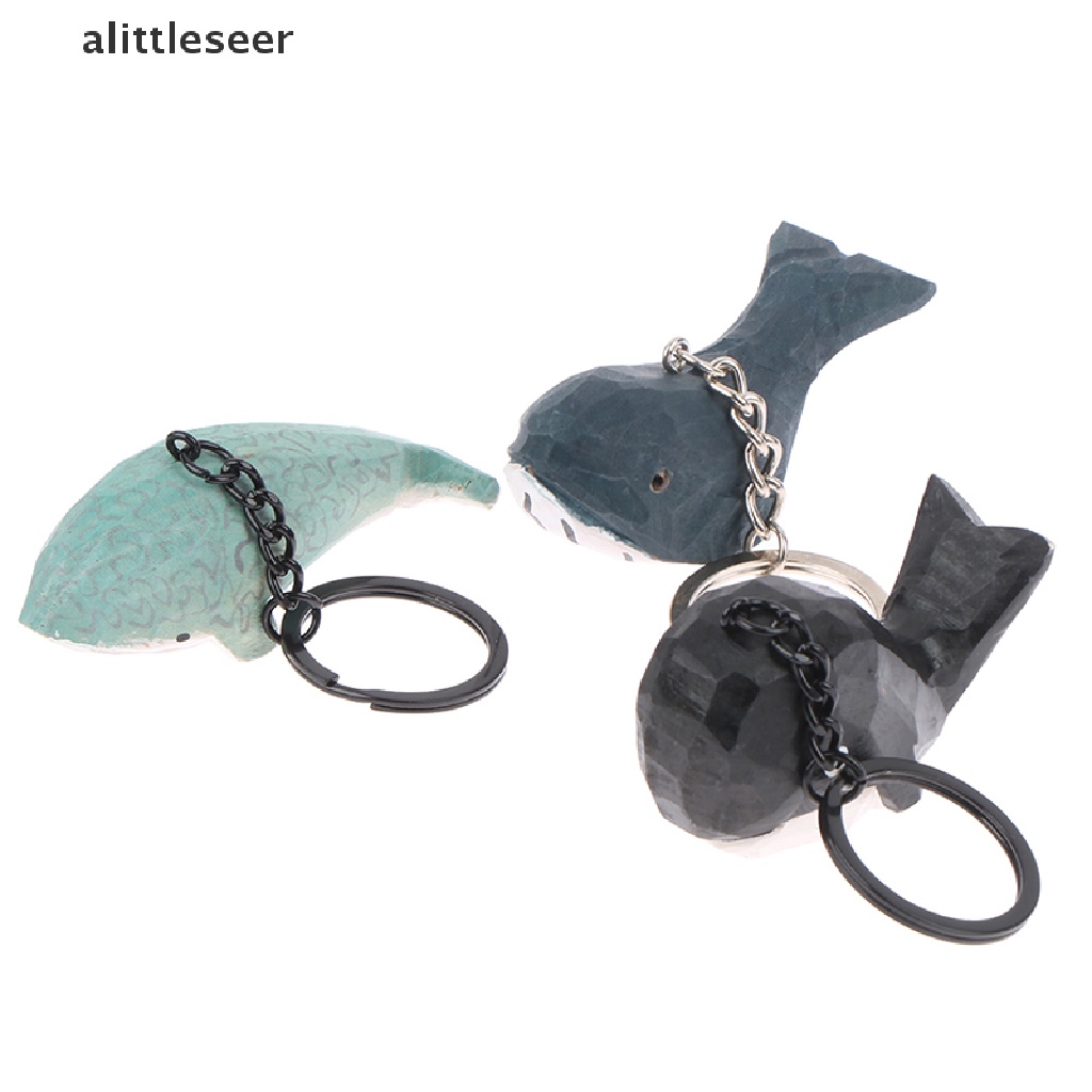 1 Móc Khóa Hình Cá Voi Chạm Khắc Dễ Thương