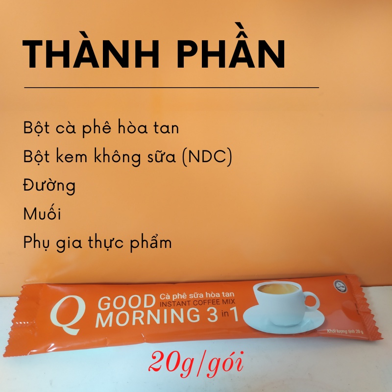 1 gói cà phê sữa hòa tan goodmorning cà phê Trần Quang 20g