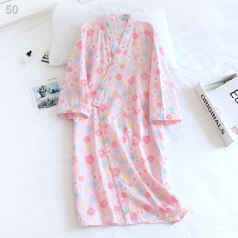 ngày -Kiểu dáng kimono, váy ngủ nữ , áo choàng tắm, tứ quý, bông gạc, suối nước nóng mùa hè và thu, quần xông