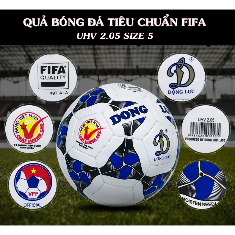 Bóng Đá Động Lực Chính Hãng UHV 2.05 Size Số 5 Da PU Tiêu Chuẩn Fifa Trẻ Em Người Lớn Thi Đấu Sân Cỏ Nhân Tạo &amp; Tự Nhiên