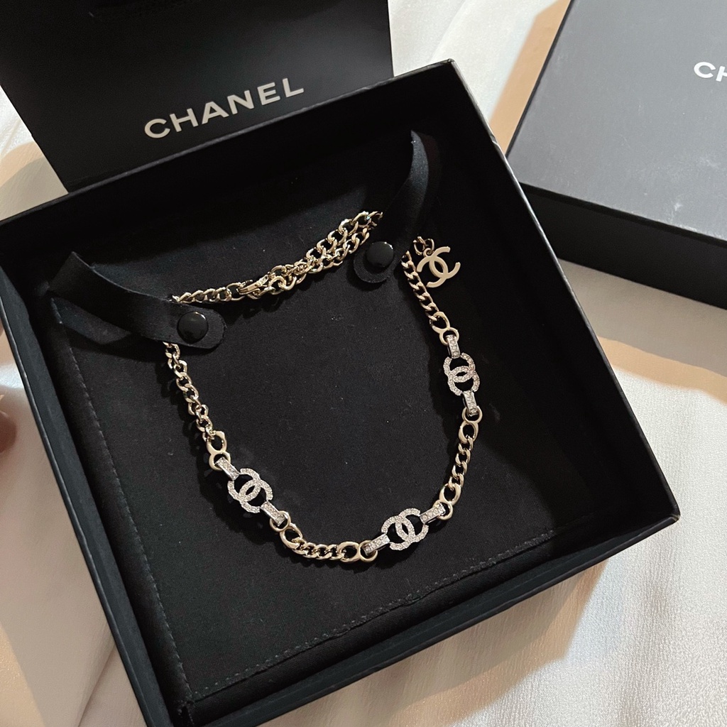 Dây Chuyền Đồng Thau Hai Màu Đính Kim Cương Phong Cách Retro Thời Trang 2022c