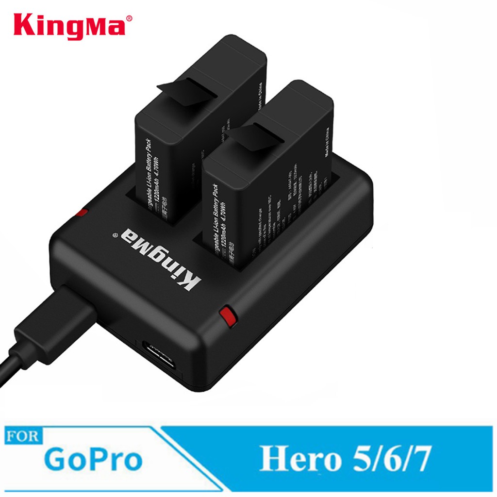 Combo Sạc Đôi + 2 Pin Kingma Cho Gopro Hero 8/7/6/5